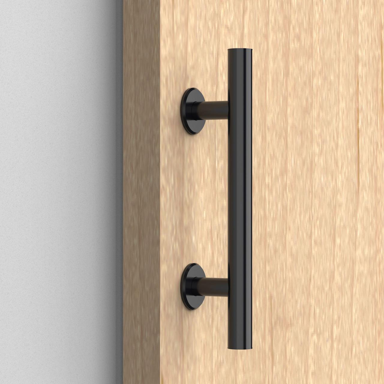 Barn Door Pull Handle Set Matte Black | Rolltrak